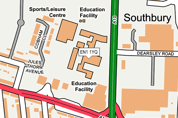 EN1 1YQ map - OS OpenMap – Local (Ordnance Survey)