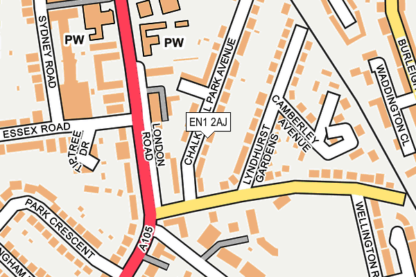 EN1 2AJ map - OS OpenMap – Local (Ordnance Survey)