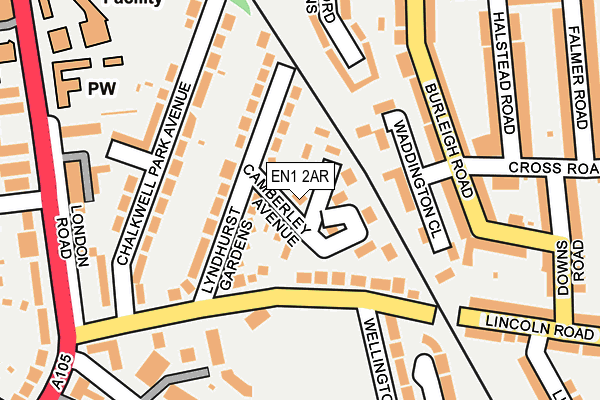 EN1 2AR map - OS OpenMap – Local (Ordnance Survey)