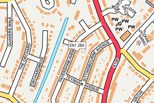 EN1 2BX map - OS OpenMap – Local (Ordnance Survey)