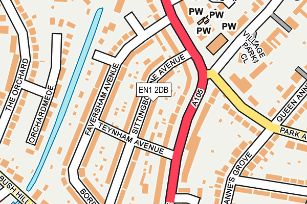 EN1 2DB map - OS OpenMap – Local (Ordnance Survey)