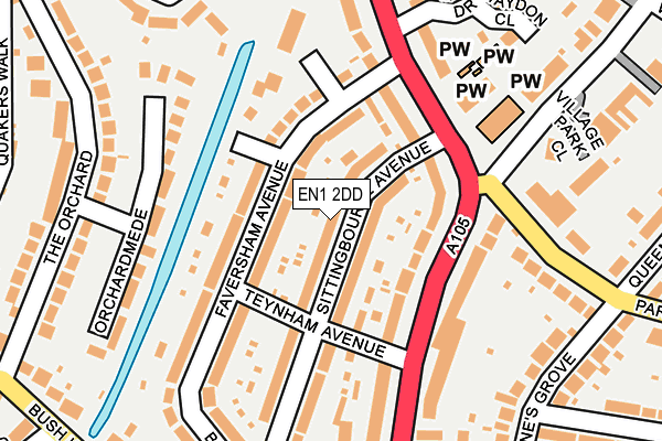 EN1 2DD map - OS OpenMap – Local (Ordnance Survey)