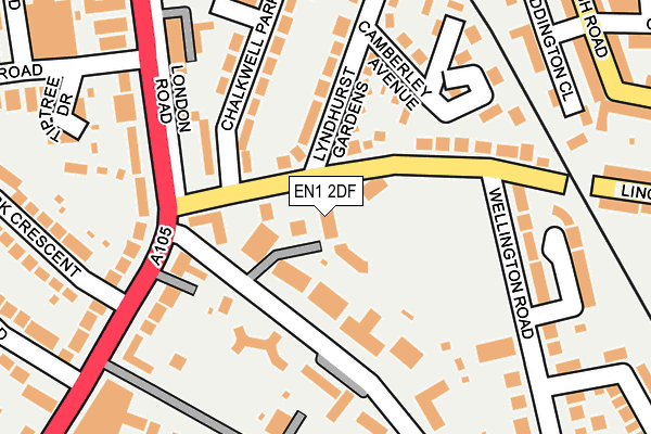 EN1 2DF map - OS OpenMap – Local (Ordnance Survey)