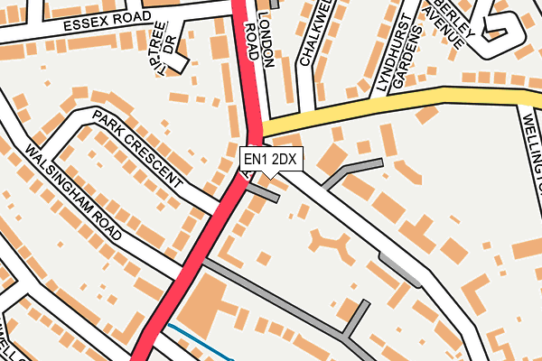 EN1 2DX map - OS OpenMap – Local (Ordnance Survey)