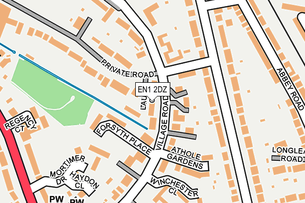 EN1 2DZ map - OS OpenMap – Local (Ordnance Survey)