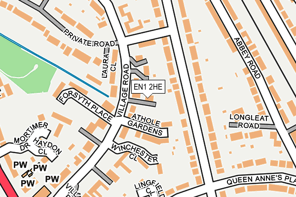 EN1 2HE map - OS OpenMap – Local (Ordnance Survey)