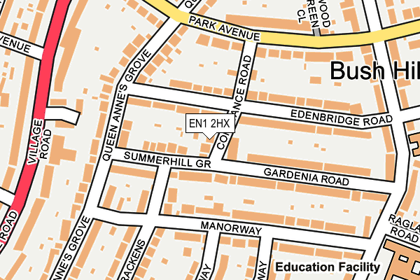 EN1 2HX map - OS OpenMap – Local (Ordnance Survey)