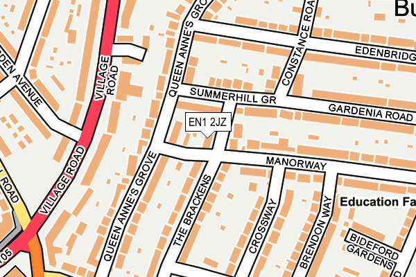 EN1 2JZ map - OS OpenMap – Local (Ordnance Survey)