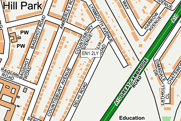EN1 2LY map - OS OpenMap – Local (Ordnance Survey)