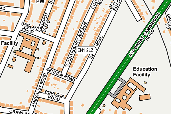 EN1 2LZ map - OS OpenMap – Local (Ordnance Survey)