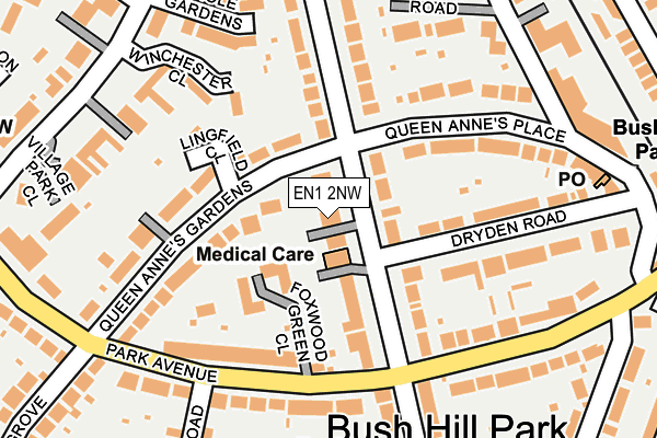 EN1 2NW map - OS OpenMap – Local (Ordnance Survey)