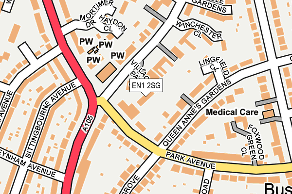 EN1 2SG map - OS OpenMap – Local (Ordnance Survey)
