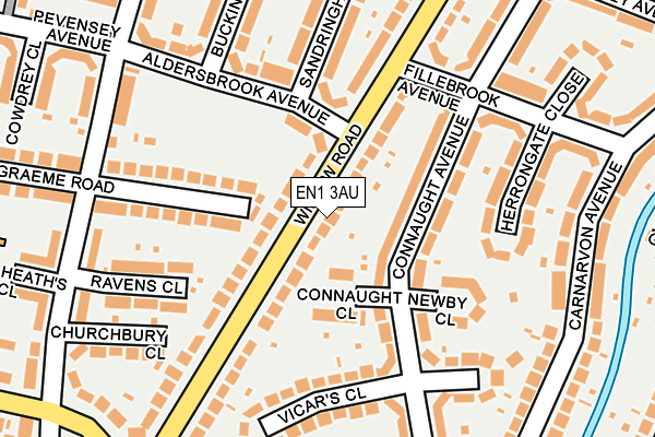 EN1 3AU map - OS OpenMap – Local (Ordnance Survey)