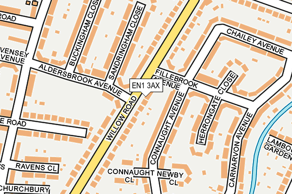 EN1 3AX map - OS OpenMap – Local (Ordnance Survey)