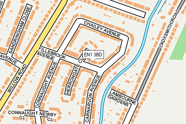 EN1 3BD map - OS OpenMap – Local (Ordnance Survey)