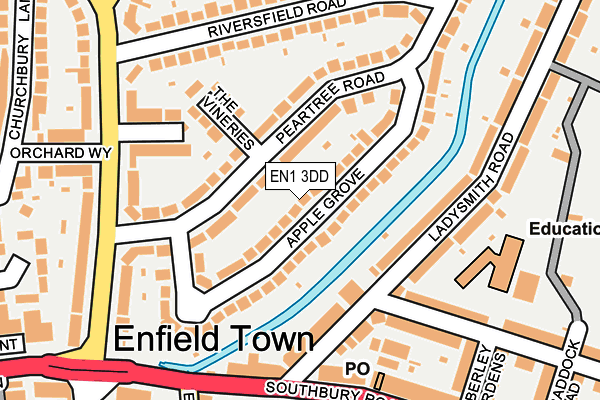 EN1 3DD map - OS OpenMap – Local (Ordnance Survey)