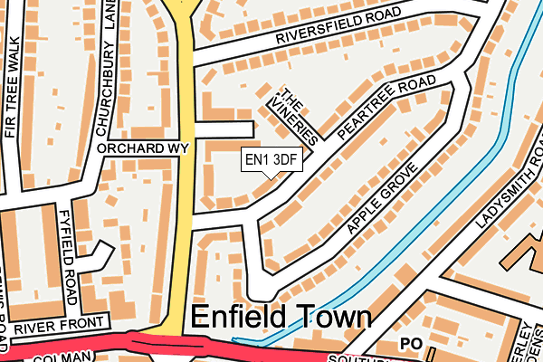 EN1 3DF map - OS OpenMap – Local (Ordnance Survey)