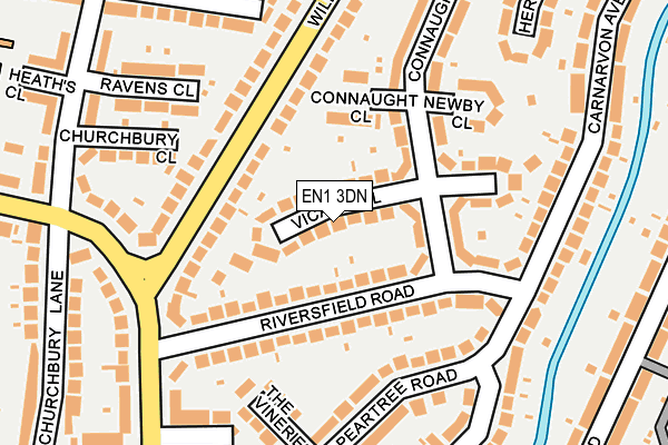 EN1 3DN map - OS OpenMap – Local (Ordnance Survey)