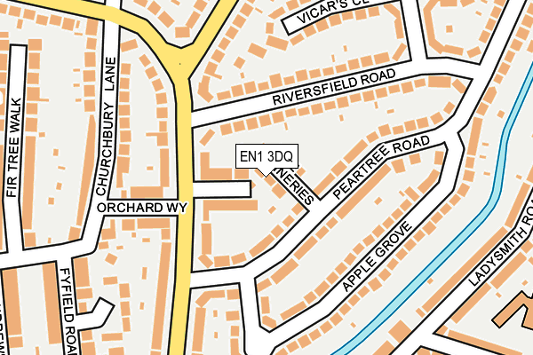 EN1 3DQ map - OS OpenMap – Local (Ordnance Survey)