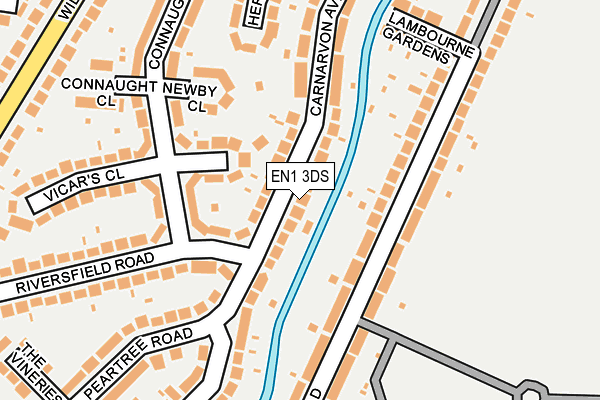 EN1 3DS map - OS OpenMap – Local (Ordnance Survey)
