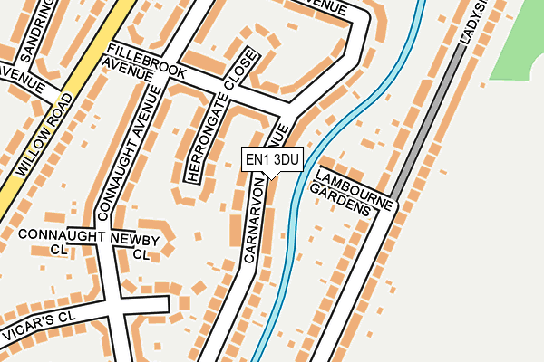 EN1 3DU map - OS OpenMap – Local (Ordnance Survey)