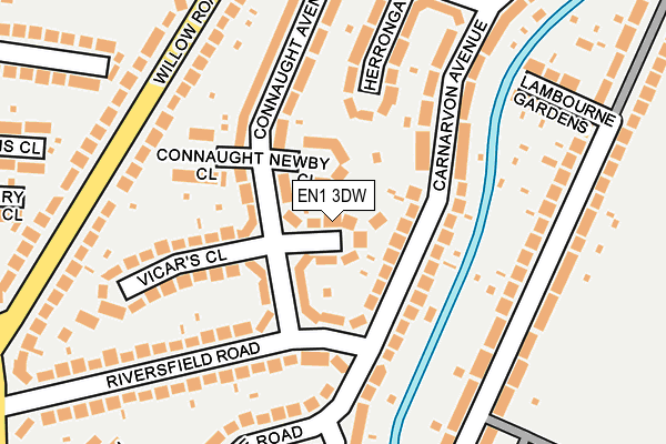 EN1 3DW map - OS OpenMap – Local (Ordnance Survey)