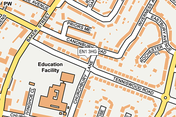EN1 3HG map - OS OpenMap – Local (Ordnance Survey)