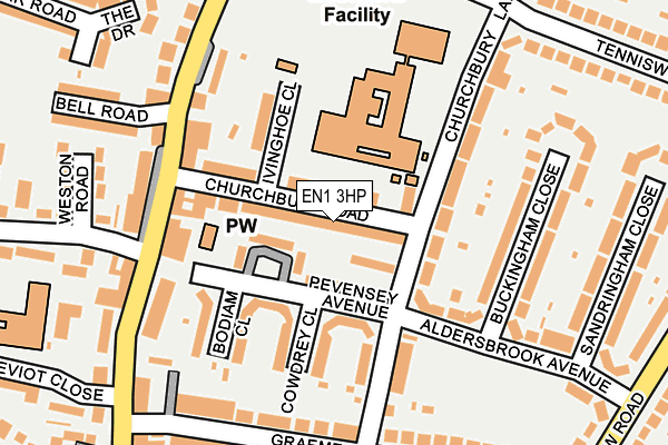 EN1 3HP map - OS OpenMap – Local (Ordnance Survey)