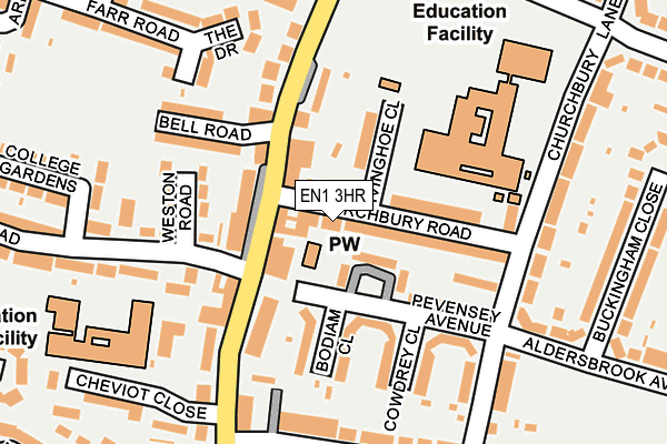 EN1 3HR map - OS OpenMap – Local (Ordnance Survey)