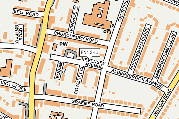 EN1 3HU map - OS OpenMap – Local (Ordnance Survey)