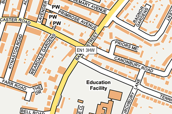 EN1 3HW map - OS OpenMap – Local (Ordnance Survey)