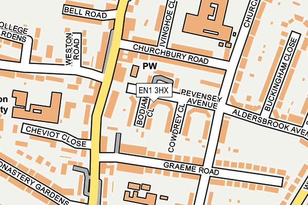 EN1 3HX map - OS OpenMap – Local (Ordnance Survey)