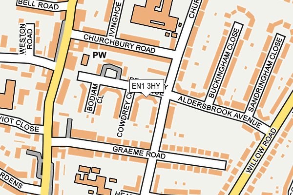 EN1 3HY map - OS OpenMap – Local (Ordnance Survey)