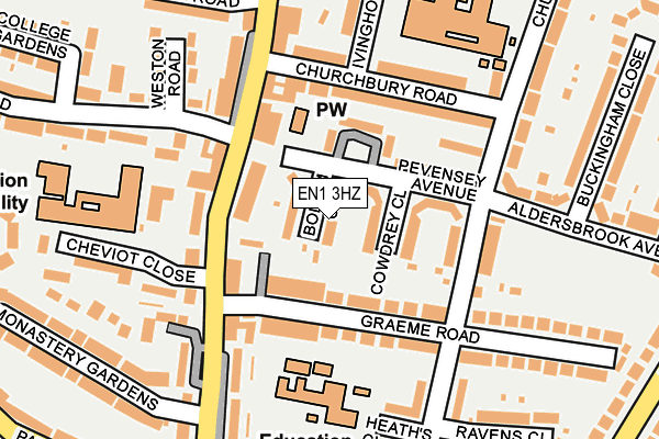 EN1 3HZ map - OS OpenMap – Local (Ordnance Survey)