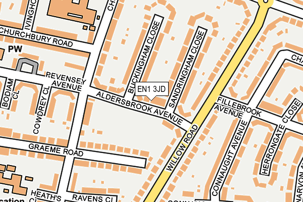 EN1 3JD map - OS OpenMap – Local (Ordnance Survey)