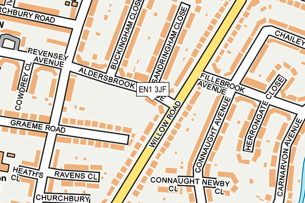 EN1 3JF map - OS OpenMap – Local (Ordnance Survey)