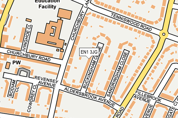 EN1 3JG map - OS OpenMap – Local (Ordnance Survey)