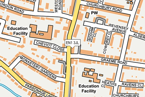 EN1 3JL map - OS OpenMap – Local (Ordnance Survey)
