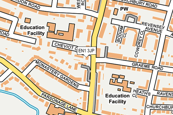 EN1 3JP map - OS OpenMap – Local (Ordnance Survey)