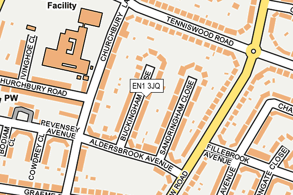EN1 3JQ map - OS OpenMap – Local (Ordnance Survey)