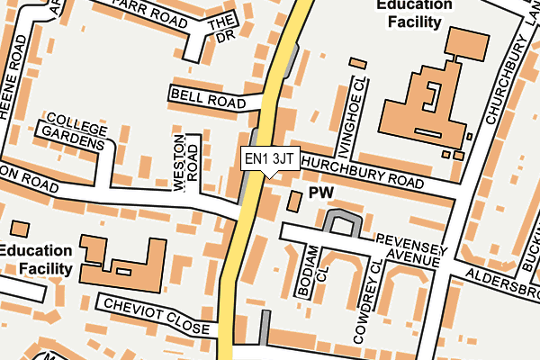 EN1 3JT map - OS OpenMap – Local (Ordnance Survey)