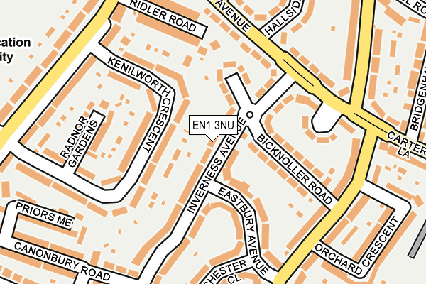 EN1 3NU map - OS OpenMap – Local (Ordnance Survey)