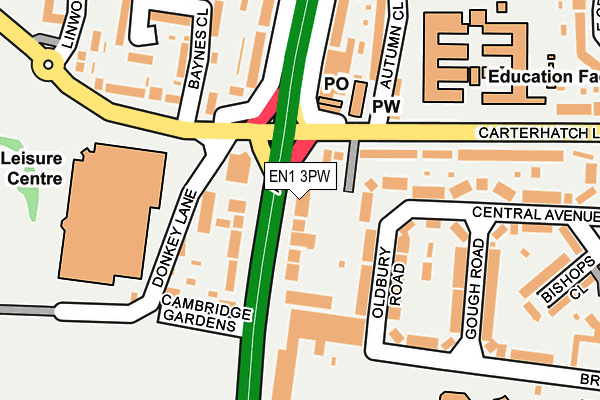 EN1 3PW map - OS OpenMap – Local (Ordnance Survey)