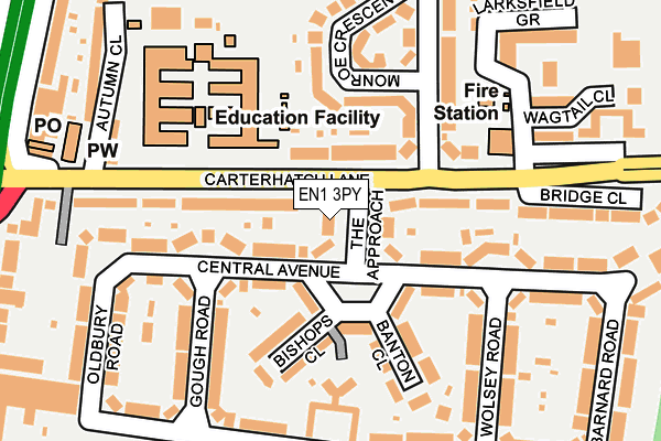 EN1 3PY map - OS OpenMap – Local (Ordnance Survey)