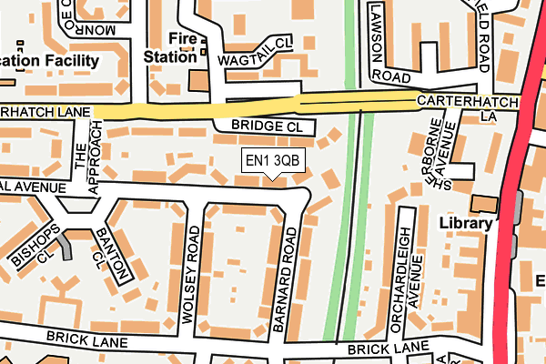 EN1 3QB map - OS OpenMap – Local (Ordnance Survey)