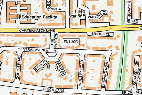 EN1 3QD map - OS OpenMap – Local (Ordnance Survey)