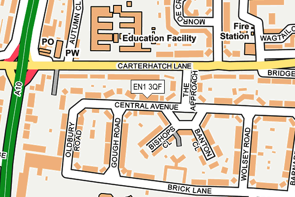 EN1 3QF map - OS OpenMap – Local (Ordnance Survey)
