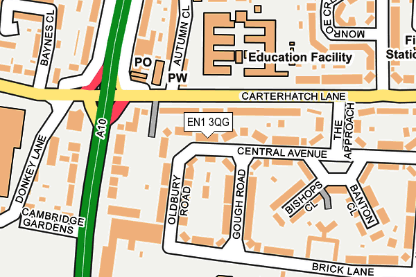 EN1 3QG map - OS OpenMap – Local (Ordnance Survey)