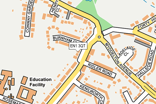 EN1 3QT map - OS OpenMap – Local (Ordnance Survey)