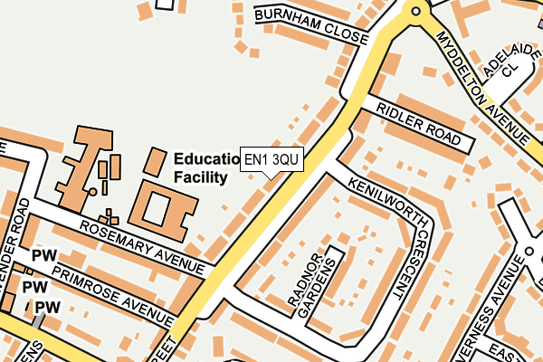 EN1 3QU map - OS OpenMap – Local (Ordnance Survey)